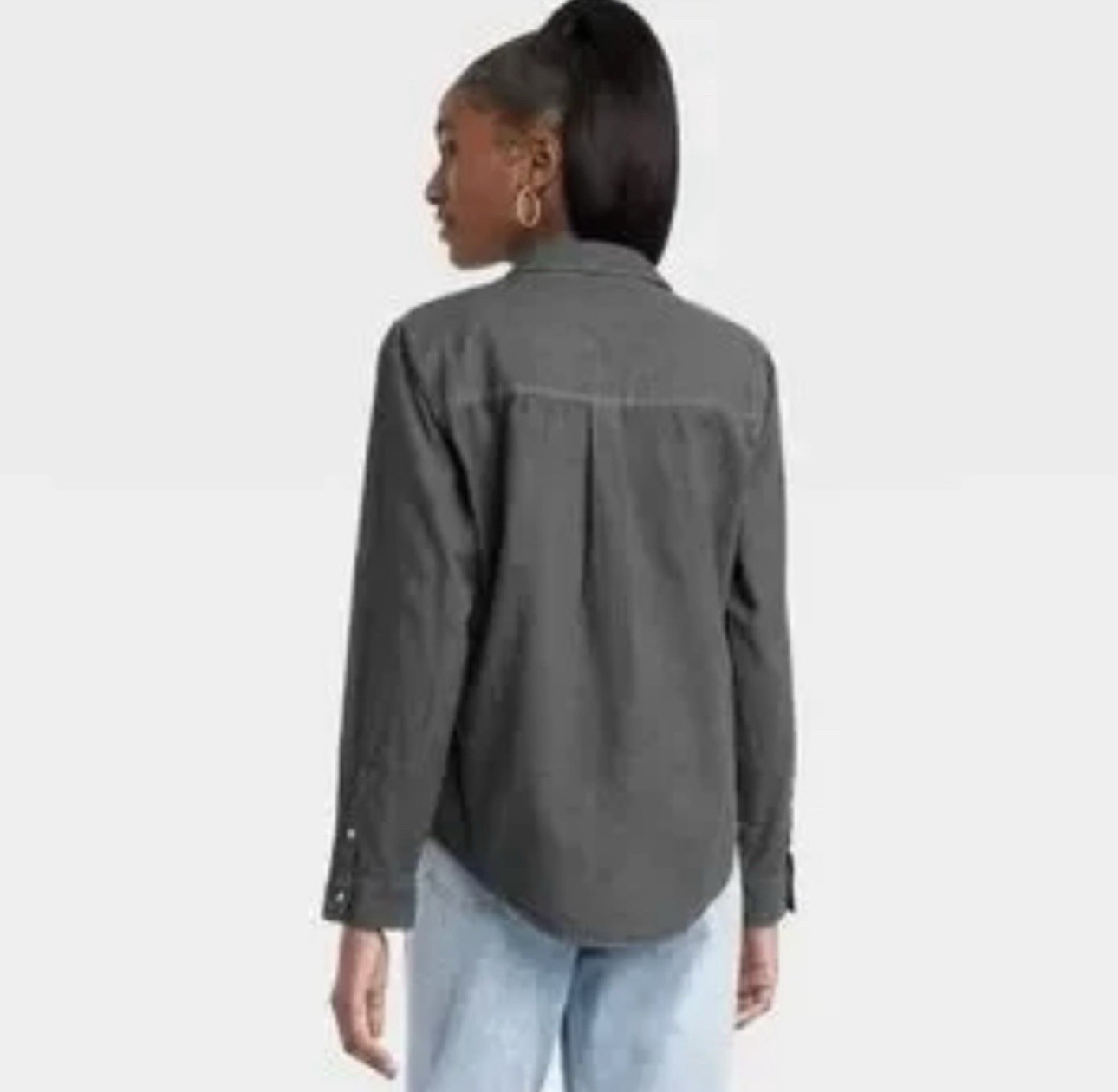 Universal Thread Button Front Blouse Gray Size XXL - image 2