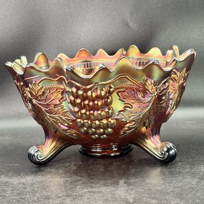 Fenton Large Amethyst Carnival Glass Bowl 1920s Persian Medallion