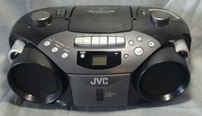 VTG JVC RC-EX16B Portable CD/Cassette Boombox AM/FM Radio Black Tested Works VG
