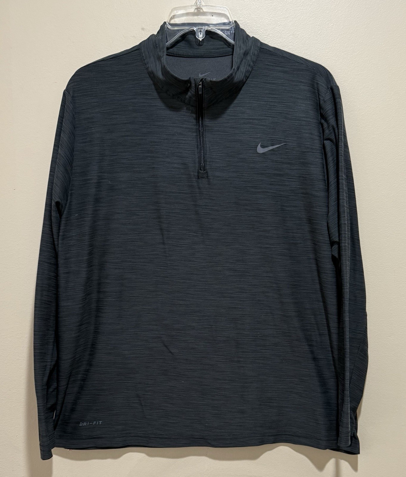 Nike Dri-FIT Men’s XL 1/4 Zip Long Sleeve Running Training Pullover Gray Black thumbnail 10