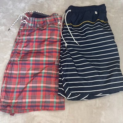 Land's End Men's SZ XL Swim Trunks Two Pairs Elastic Waist Mesh Lined