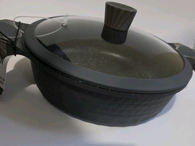 D&W Deane And White Cookware 11'' Low Casserole Pan & Lid Nonstick 4.2QT Charcoal