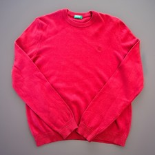 United Colors Of Benetton Youth Sweater XL Unisex Red 100 Cotton Kids Crew Neck
