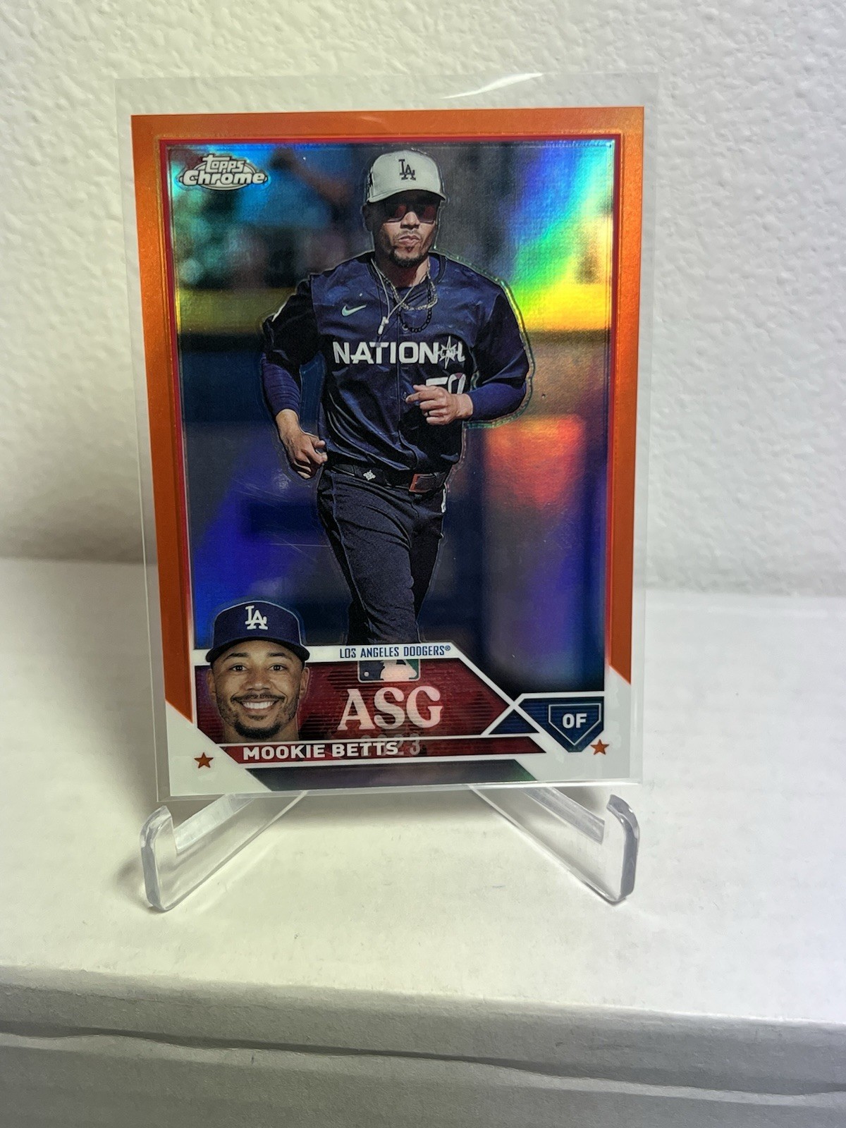 2023 Topps Chrome Update Mookie Betts All-Star /25 Orange #ASGC-5 Dodgers Star