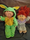 Lot Of Two Vintage 1987 Cabbage Patch Kids Dolls Good Condition,1 Rubber 1 plush
