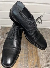 Johnston & Murphy Men's 14M Cap Toe Oxford Black Leather Shoes 59-11567