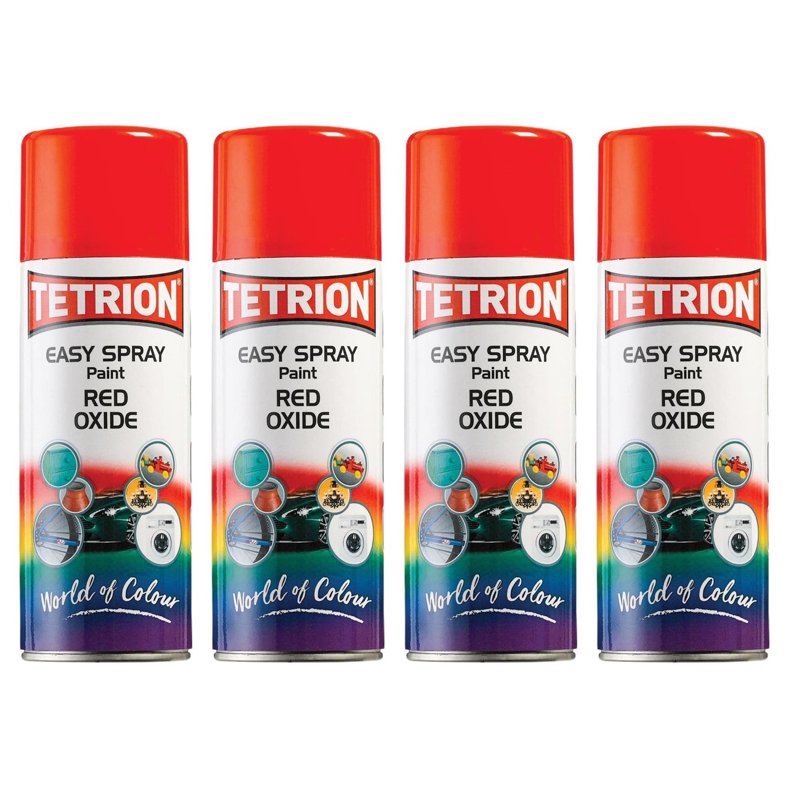Tetrion Anti Rust Corrosion Aerosol Spray On Red Oxide Primer 400ml x4