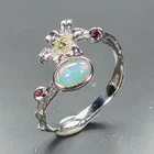 Vintage jewelry Natural Opal Ring 925 Sterling Silver Size 7 /R473325