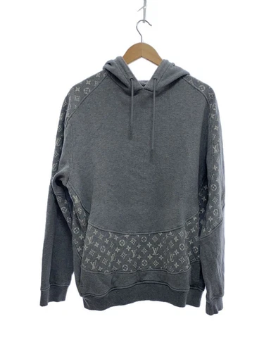 LOUIS VUITTON（LV） Felpa con cappuccio Louis Vuitton monogram taglio cerchio XXL cotone GRIGIO grigio RM222Q UYR usata