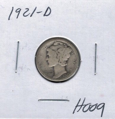 1921 D Mercury Dime H009 !!!Free Shipping!!!
