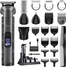 Hatteker 8-in-1 Multi-Functional Grooming Kit for Men Beard Trimmer for Men Hair