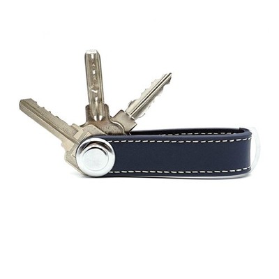 Compact Key Holder, Dark Blue, Pocket Key Organizer, Secure Locking Mechanism