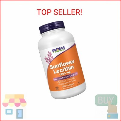 NOW Supplements, Sunflower Lecithin 1200 mg with Phosphatidyl Choline, 200 Softg