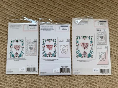 Pinkfresh Studio ''TIDINGS OF GREAT JOY'' Stamps, Dies & Stencils Bundle MSRP $41