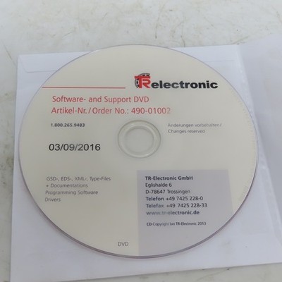 TR-Electronic GmbH 490-01002 Programming Software Drivers & Support DVD