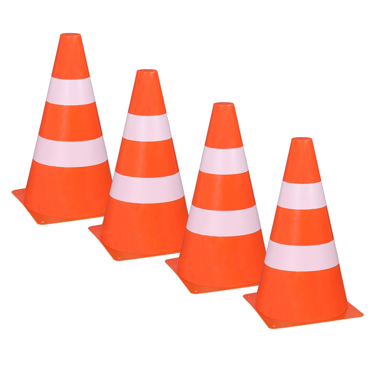 Idena 40085   Pylons, Set of 4, Plastic Traffic Cones, for Sports, Outdoors, Sla