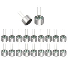Cylindrical Electret Condenser Mic Inserts with Pins 9.7 6.7mm Pack of 20 Silver