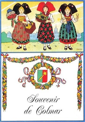 Hansi Waltz J J Artist Card Alsace Alsace Souvenir de Colmar