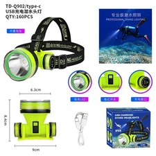 Diving Flashlight Underwater 500M Diving Headlamp Night Dive Lighting Torch US