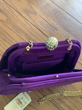 Purple Evening Purse With Rhinestone Clasp