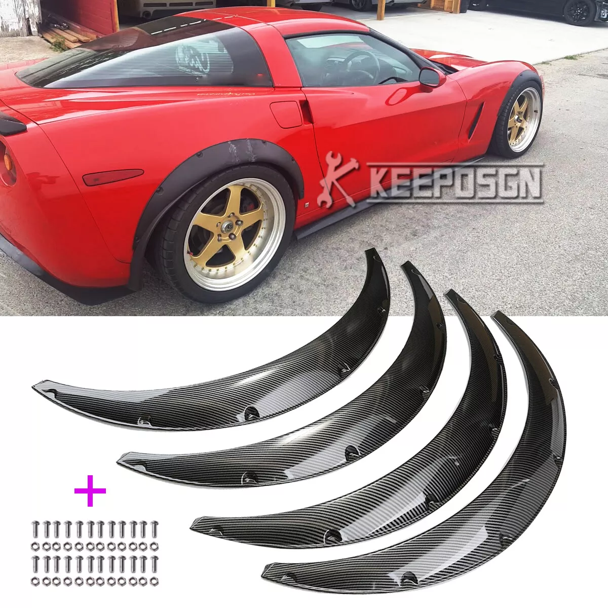 For Chevrolet Corvette C6 Z06 Fender Flares Widebody Arch Mudguard