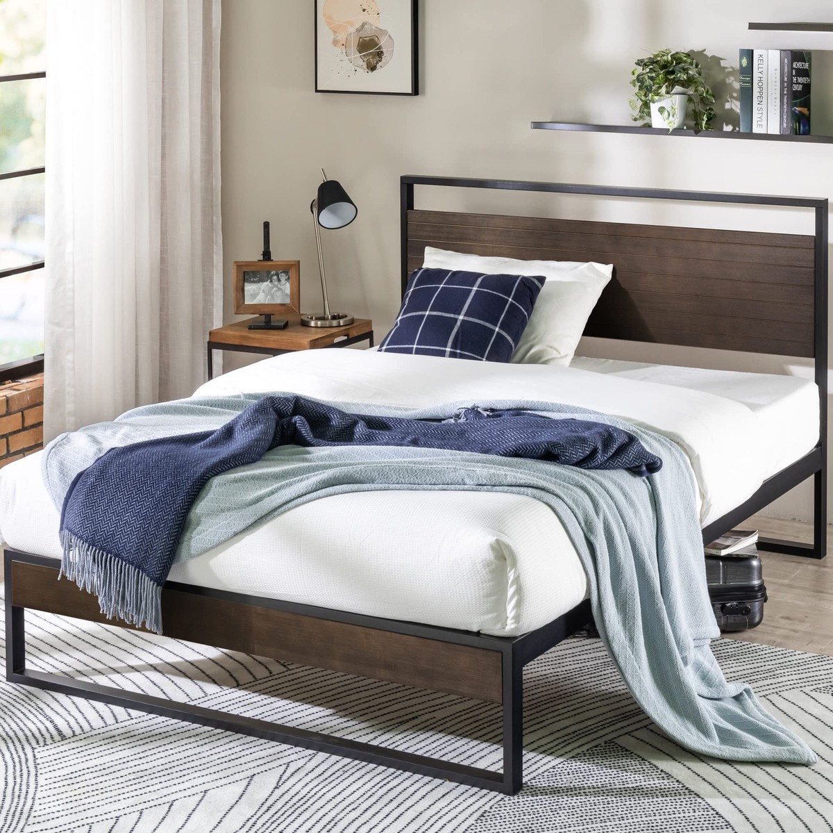 ZINUS Suzanne 37 Inch Bamboo and Metal Platform Bed Frame