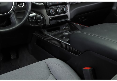 Consola central de fibra de carbono reposabrazos borde de panel lateral para Dodge Ram 1500 2018+ - Imagen 5 de 9