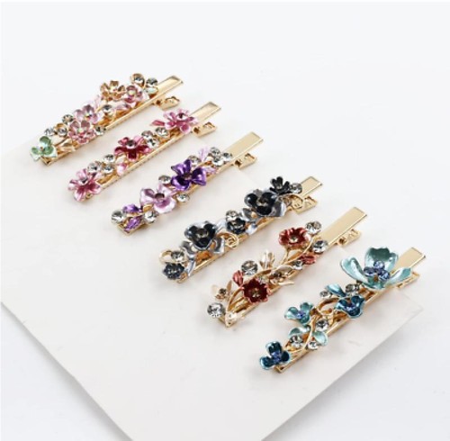 12Pcs Colorful Sparkly Glitter Crystal Hair Jewelry Rhinestone Flower Hair Clips - Picture 5 of 8