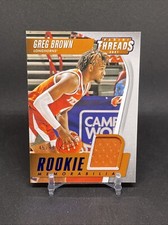 2021-22 Panini Threads Rookie Memorabilia Blue #27 Greg Brown #’d 45/99 Texas SP
