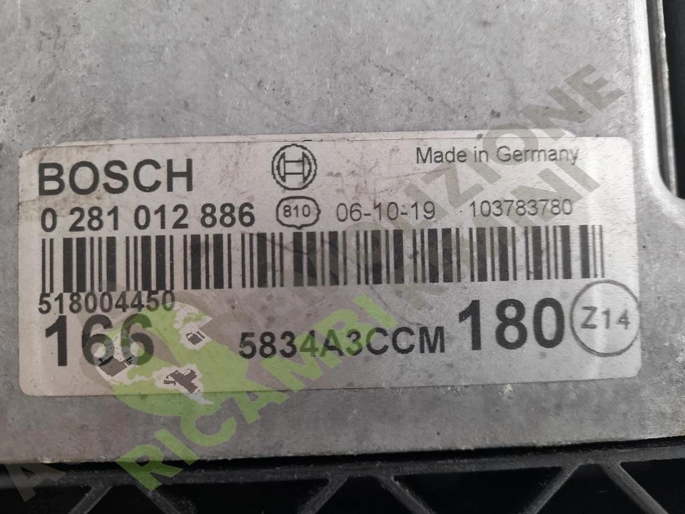 936B000 CENTRALINA INIEZIONE ALFA ROMEO 166 «II» (2003) 2.4 JTDM, 20v. Berlin... - Immagine 4 di 4