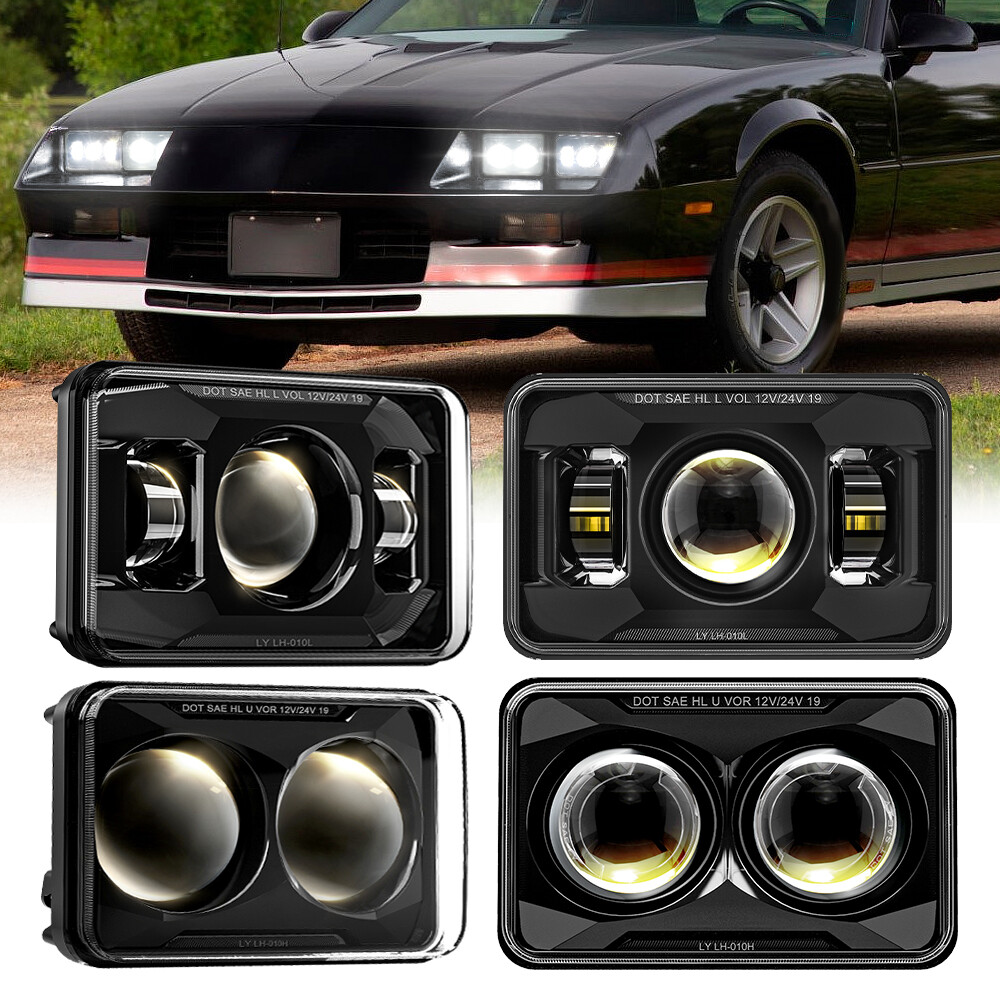4x6" Halo LED Headlight Set For 1982-1992 Chevy Camaro RS/Iroc-Z (4-Piece Kit) 3 thumbnail image