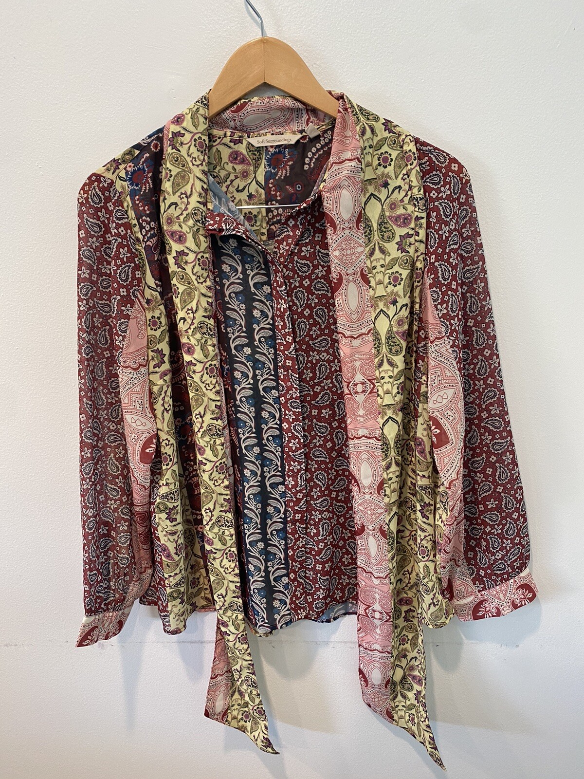 Soft Surroundings Langdon Paisley Patchwork Blous… - image 4