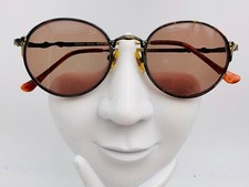 Vintage La Prima Optics Brook-Field Brown Gold Metal Oval Sunglasses FRAMES ONLY