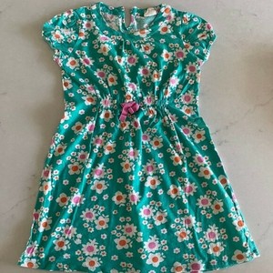 girls green floral dress
