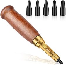 Adjustable Screw Leather Hole Punch with 6 Tips Size 1.5/2mm/2.5mm/3mm/3.5mm/4mm