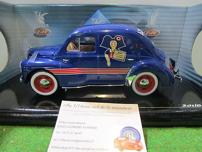 Solido 8407.02 – Renault 4CV Alsacienne 1950 – Miniature 1/18 – Zamac Bleu