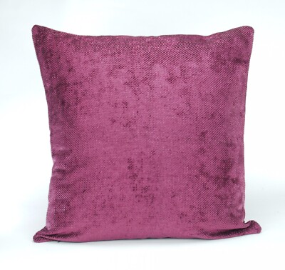 Large Cushion Cover Purple Plain Chenille 55 x 55cm 21 x 21 in