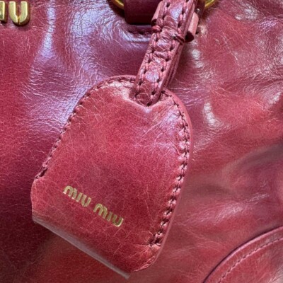 MIU MIU Vitello Shine Leather Leather Tote Bag Shoulder Bag MIU MIU Vitello Shine Leather Leather Tote Bag Shoulder Bag