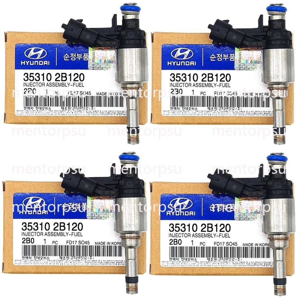 4 Genuine Hyundai Fuel Injectors Fits Veloster Forte Koup 1.6L 35310-2B120 13-17