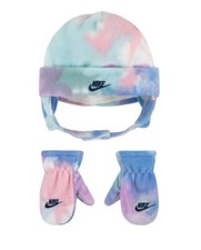 Nike Futura Printed Trapper Hat Mittens Set Baby Toddler One Size Tie Dye NEW