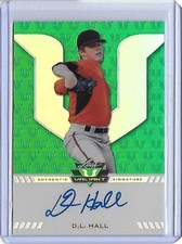 2017 Leaf Valiant Draft D.L. Hall Green Prismatic RC Auto 89/99 Orioles