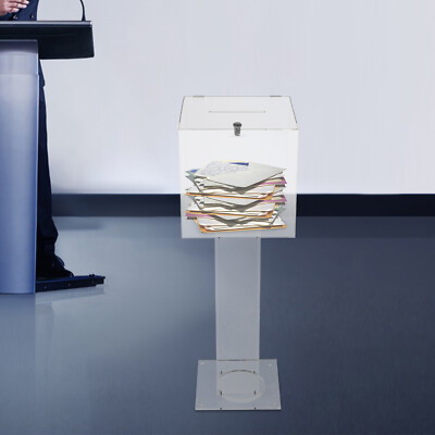 Clear Acrylic Ballot Box Practical Voting Box Lockable Ballot Box With 2 Keys