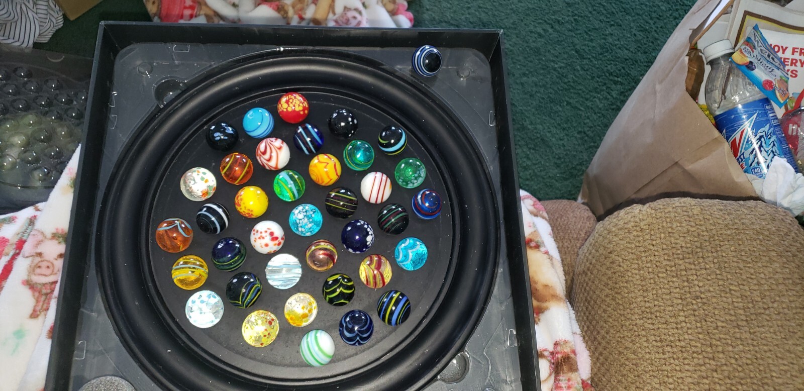 Authentic Models Solitaire Di Venezia Game Hand Blown Glass Marbles ...