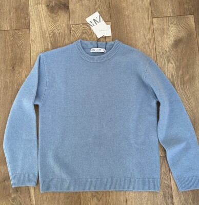 NEW ZARA KIDS 100% CASHMERE BLUE SWEATER 9-10