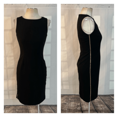Calvin Klein Sleeveless Gold Chain Side Accent Black Sheath Dress Size 2 |  eBay