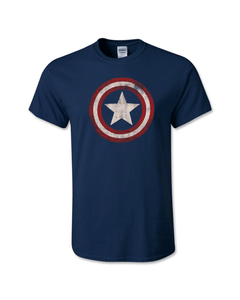 Captain America Distressed Shield Marvel Comics Tee