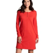 Toad&Co Ponderosa LS Dress Red Long Sleeve Ribbed Midi Dress Small