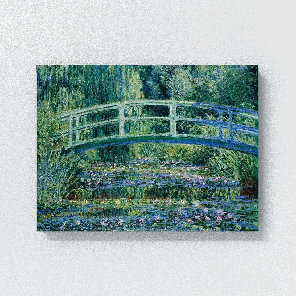Póster arte en lienzo enmarcado Claude Monet, nenúfares y puente japonés 1899 Foto 2 de 4