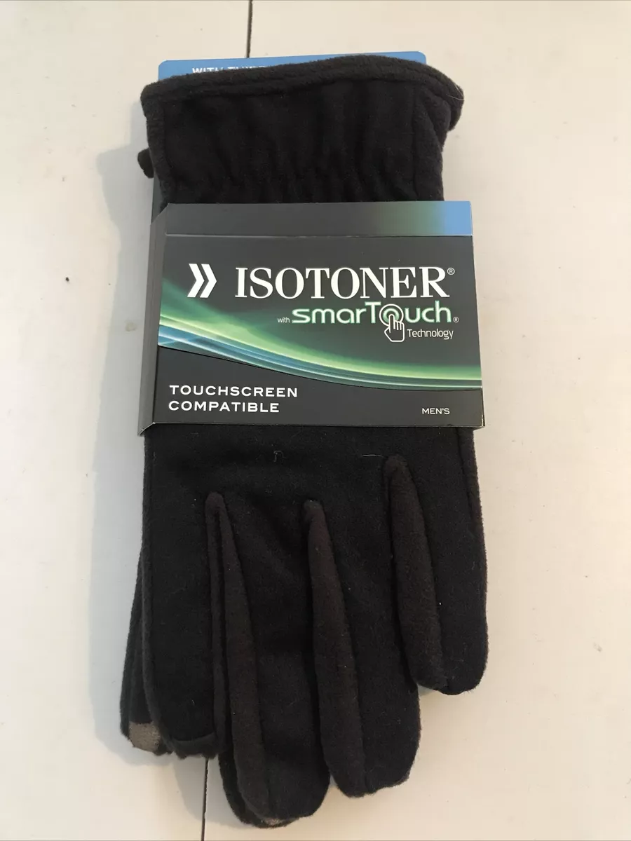 Isotoner Smart Touch Technology Tech Gloves Men s Black Large Ret