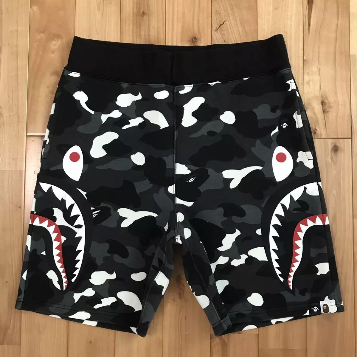 Glow in the Dark city camo shark shorts BAPE A Bathing Ape Size XL